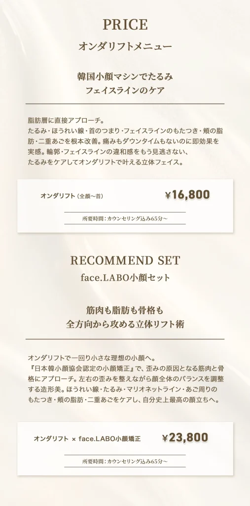 オンダリフトメニュー_小顔セット_たるみ