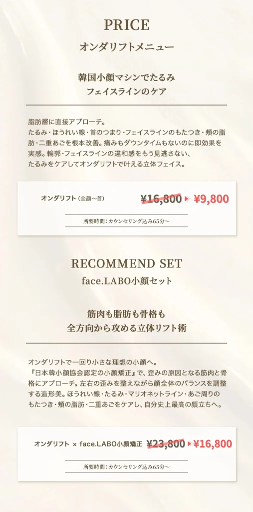 オンダリフト-キャンペーン-たるみケア